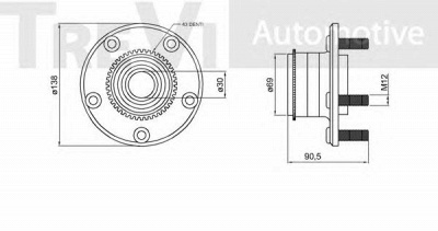 TREVI AUTOMOTIVE wb2256 -  Комплект подшипника ступицы колеса